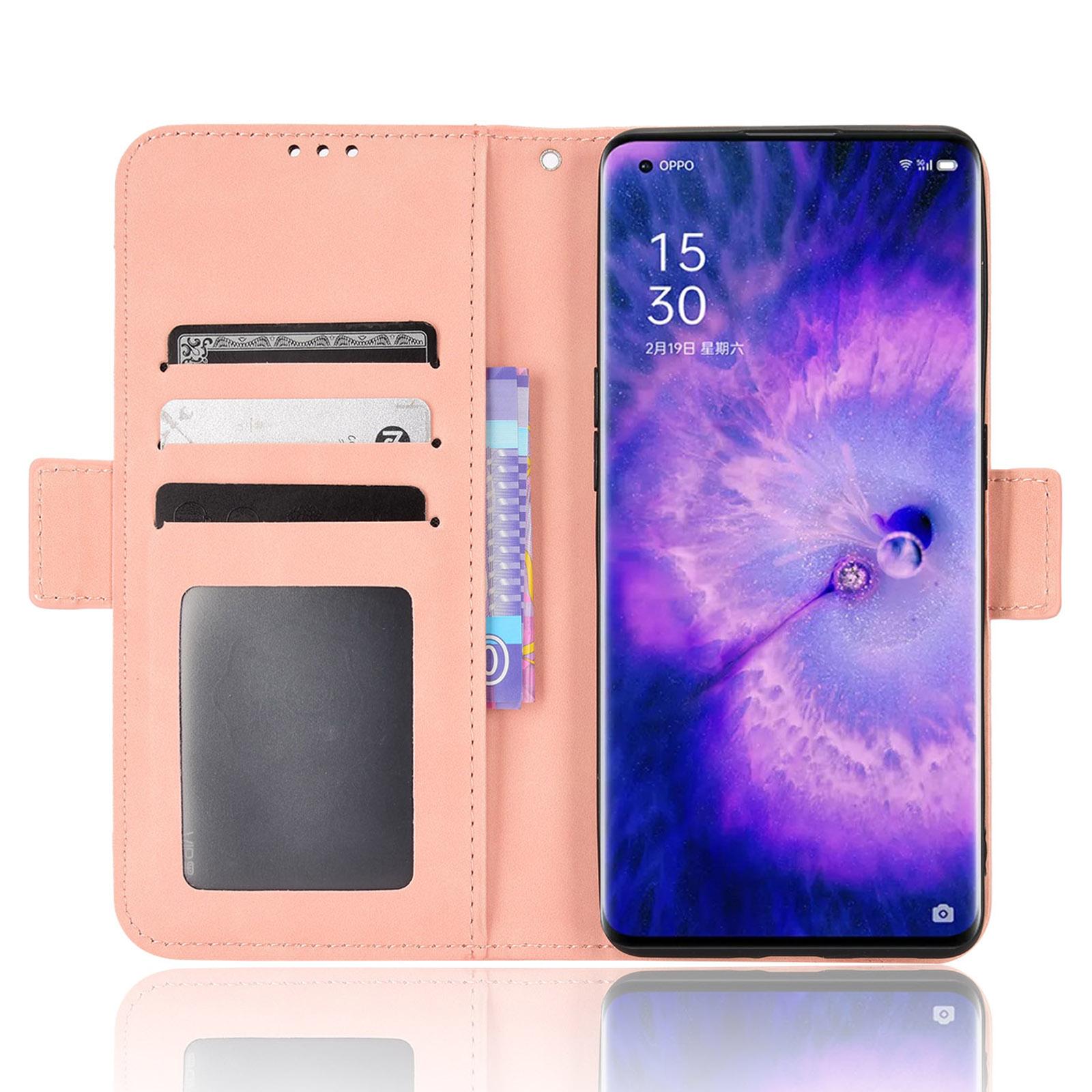 

For Oppo Find X5 PU Leather Flip Pouch Wallet Phone Cover Magnetic Closure Multiple Card Slots Folding Stand Case Black