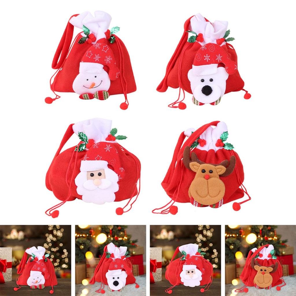 Christmas Drawstring Gift Bag Red Portable Birthday Present Bag Apples Goodie Bags Xmas Gift Present Bag Packaging Apples Bag