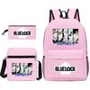 Large Capacity Schoolbag with Shoulder Strap; Student Three-piece Pencil Case Set