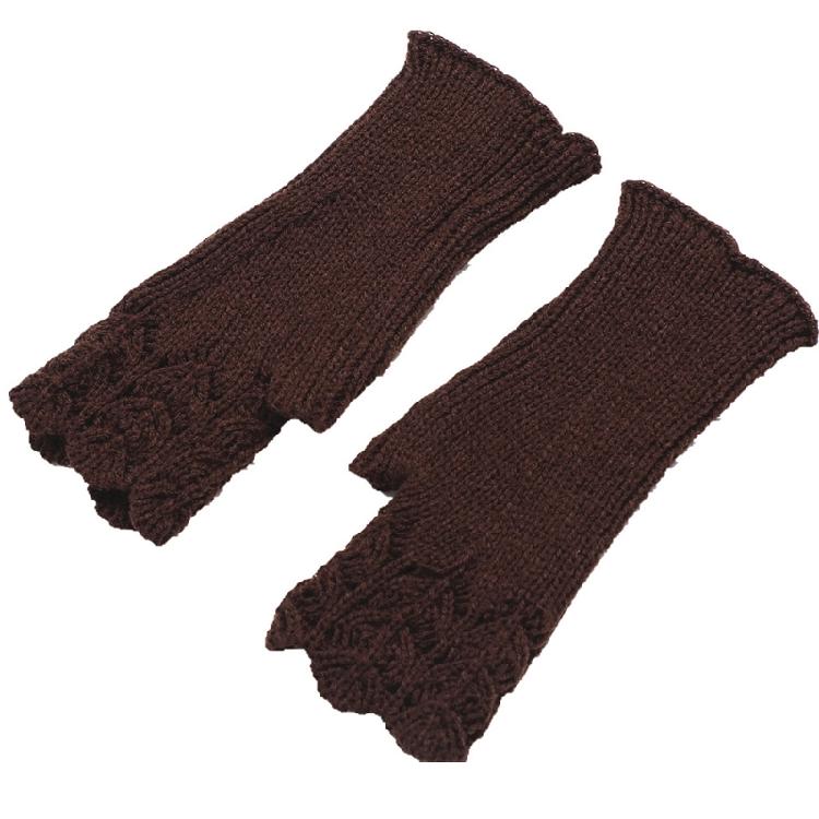 Winter Hand Gloves Soft Warm Gloves Stretchy Fingerless Mittens With Thumb Hole