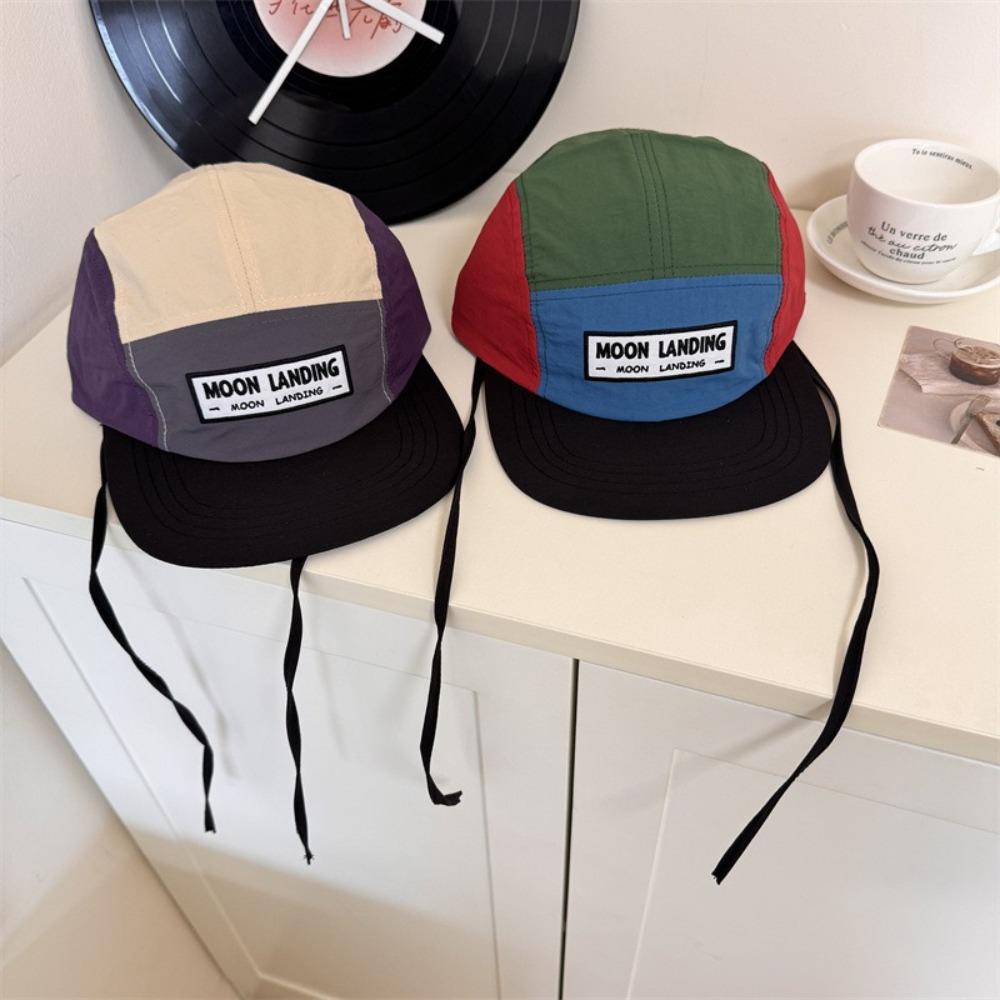 Retro Contrasting Color Baseball Cap Flat-brimmed Peaked Cap American Style Baseball Hat  Sports
