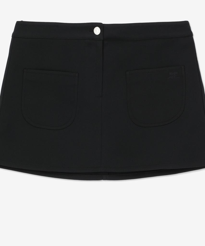 COURREGES Two-Pocket Twill Mini Skirt - Black / Vescju188Pl00079999