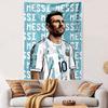 "Soccer Star Portrait with Argentina Jersey" Patterned Tapestry Home Decor, Suitable for Bedroom and Living Room, Gift