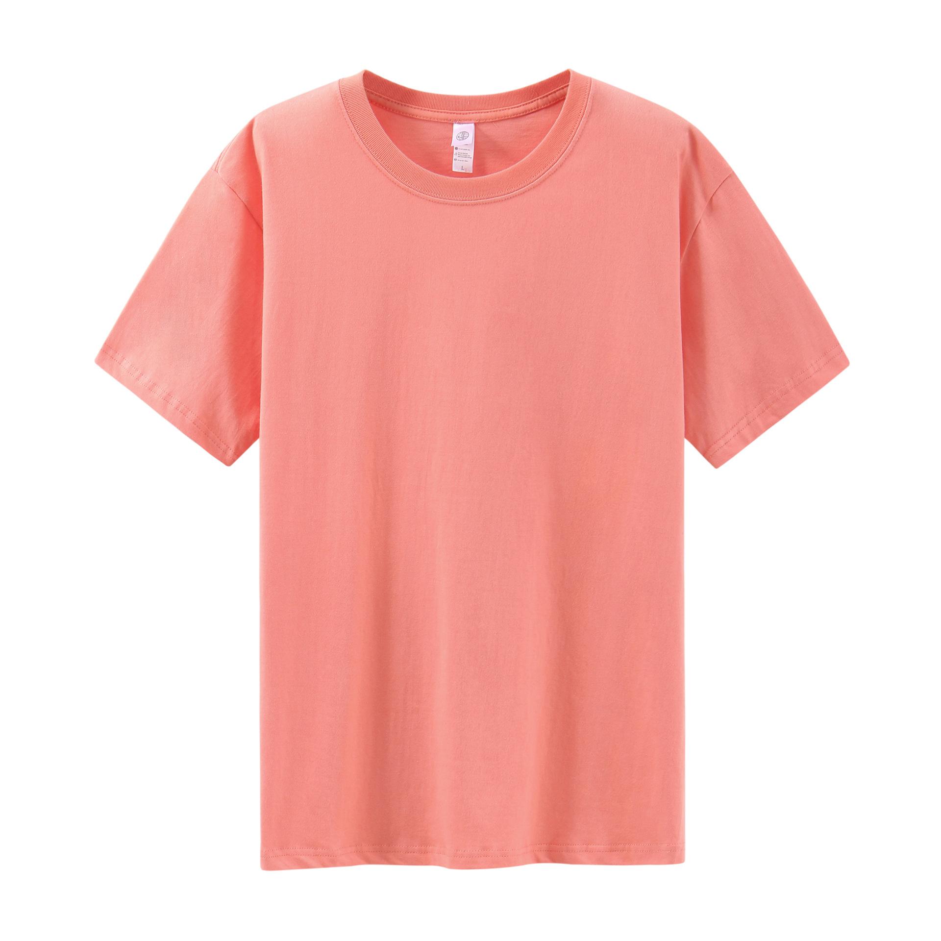 

210 г Белая хлопковая футболка для мужчин и женщин, летняя розовая парная футболка с короткими рукавами, удобная футболка высокого качества, уникальная одежда XS темно-розовый