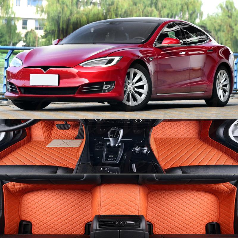

Кожаные автомобильные коврики для Tesla Model S 2014 2015 2016 2017 2018 подушечки для ног на заказ автомобильный ковер автомобиль