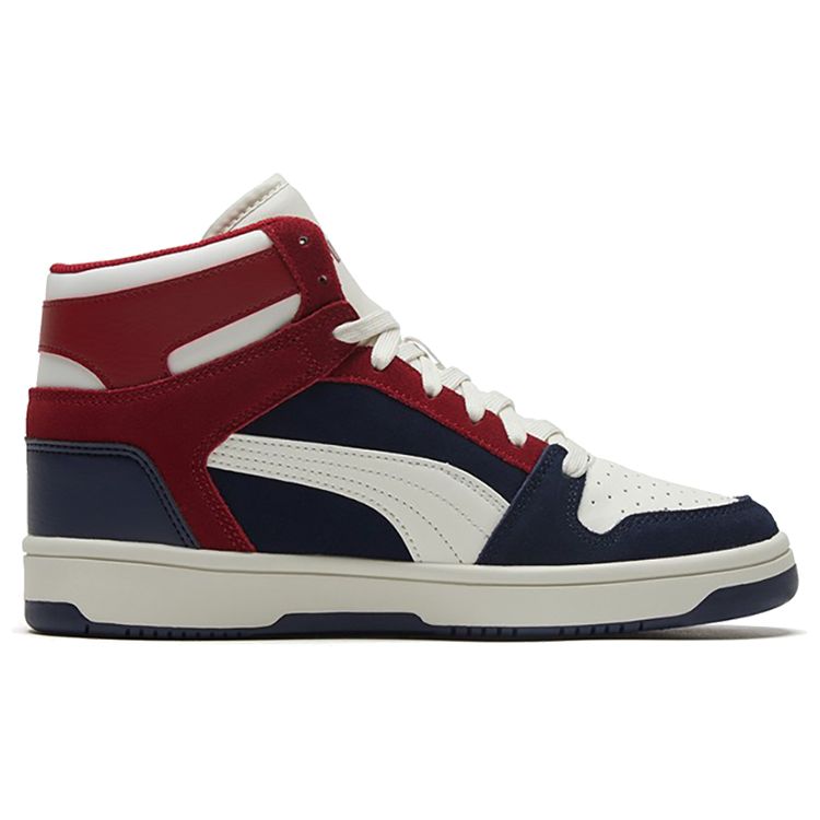 Puma Rebound Layup Sd Vrstvená kůže Casual Vysoké tenisky Unisex tenisky Tmavě modrá Bílá 370219-04