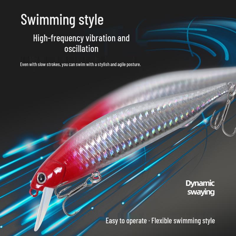 Silbernes Blatt Streamline Minnow Köder: Ultimativer Sinking Twitchbait für Weitwurf-Angeln