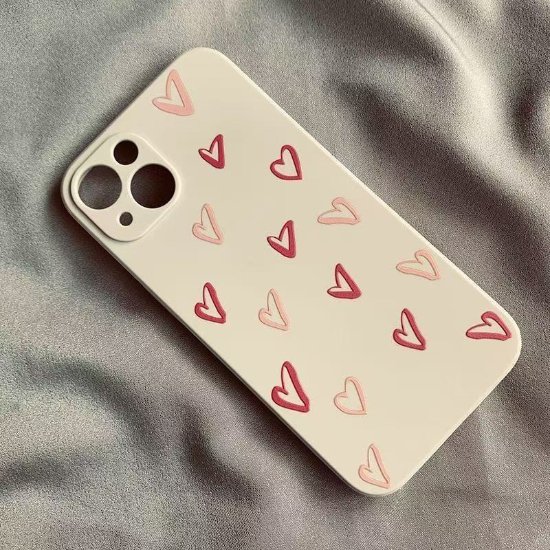 The new full-screen love is suitable for iphone17/15promax transparent mobile phone case 13pro Apple 16 anti-drop 14.
