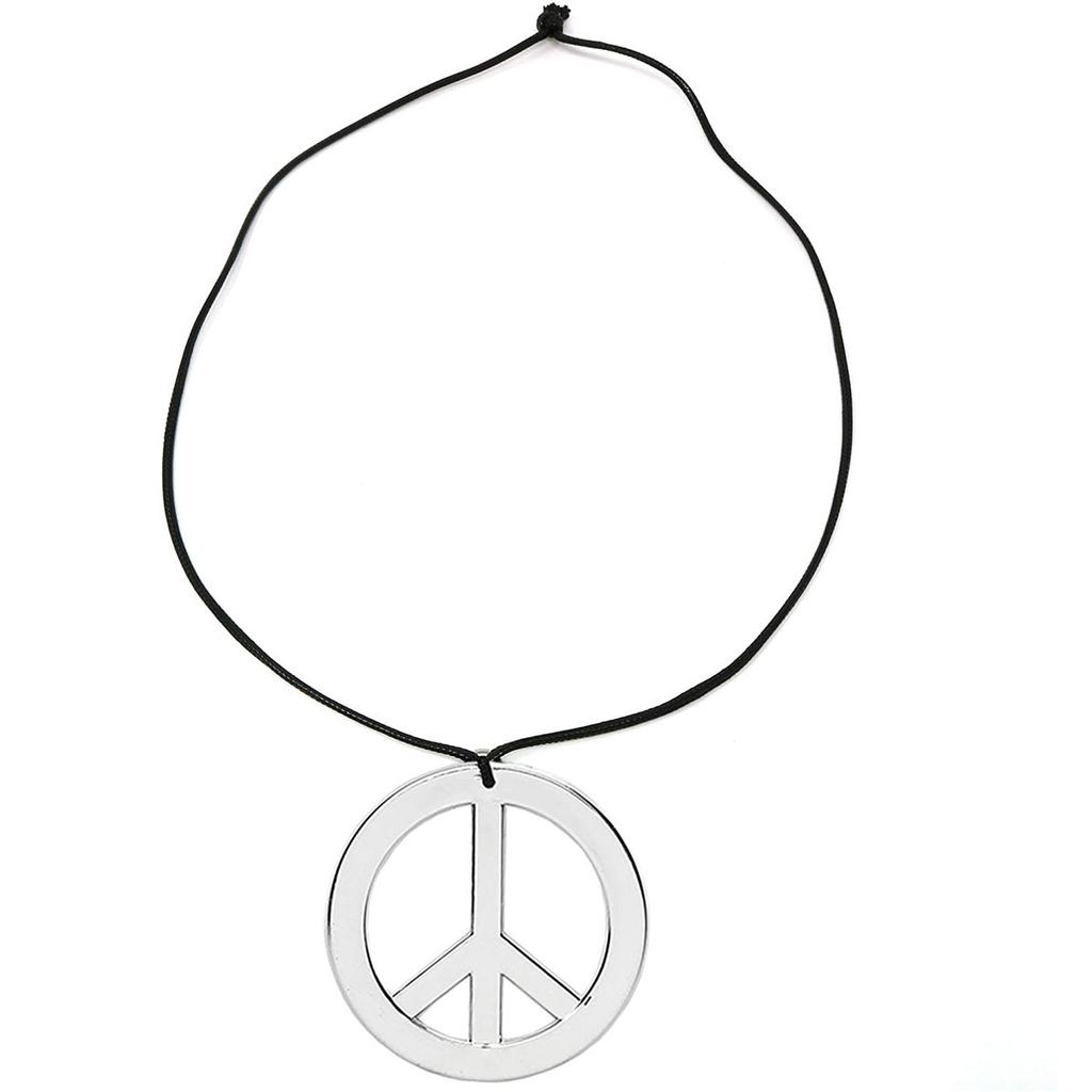 Stainless Steel Peace Sign Pendant Necklace for Men Women Trendy Jewelry Gift Fashion Accessory Unisex Hip Hop Chain Necklace