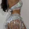 2024 Electric Music Festival Glitter Tassel Swimsuit: Sexy Three-Piece Set for Women.