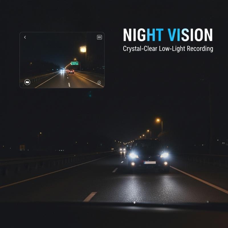 1080P HD Dash Cam with Wi-Fi & Night Vision Dash Camera Cabin Dashcam Vehicle Video Dash Cam Wide Angle Car DVR