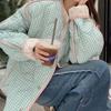 Retro Floral Small Fresh Color Matching Plaid Cotton-padded Jacket Women's Autumn Winter Plus Coats on Both Sides.