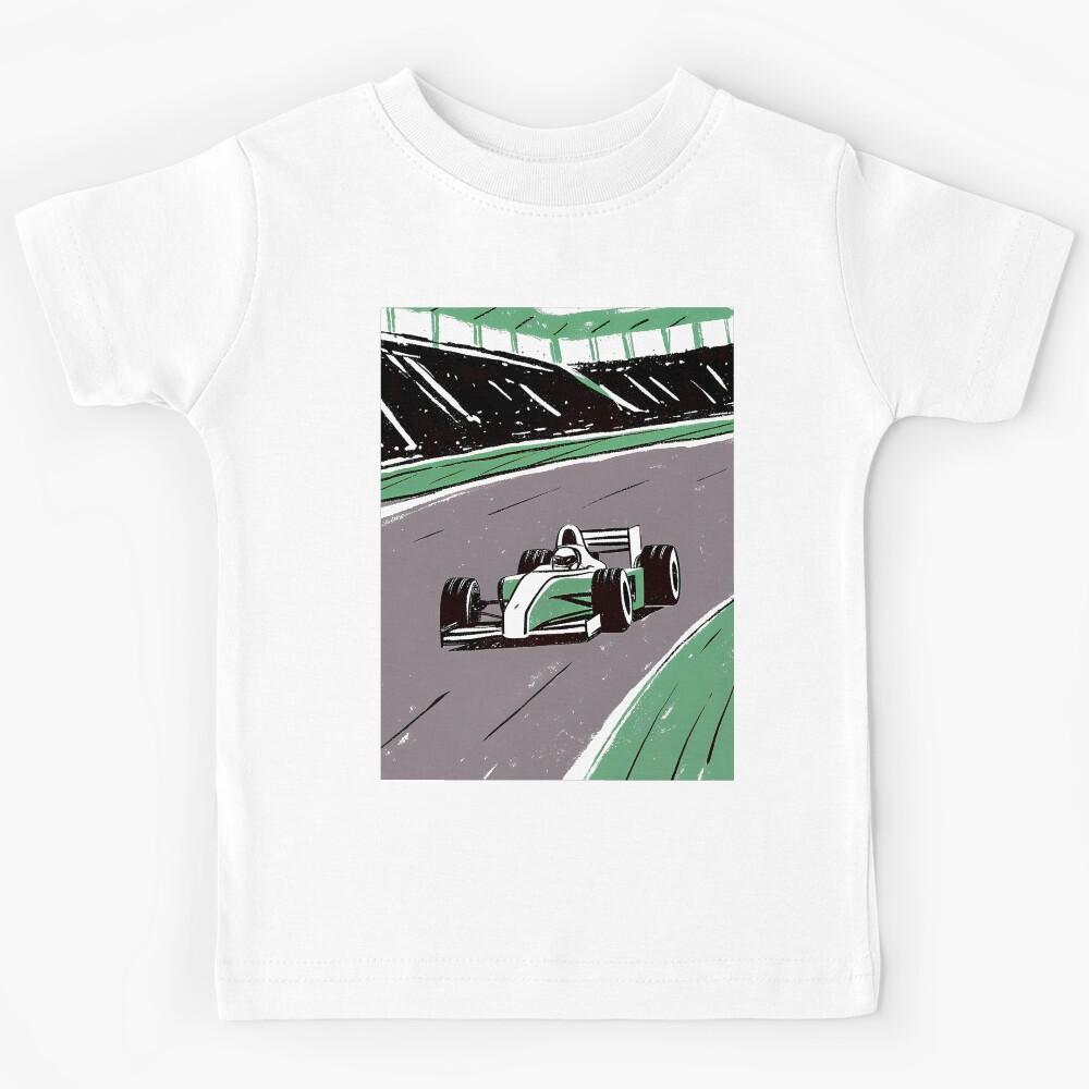 Green Racing Car Sci-Fi Colors Speed F1 Kids T-Shirt 100