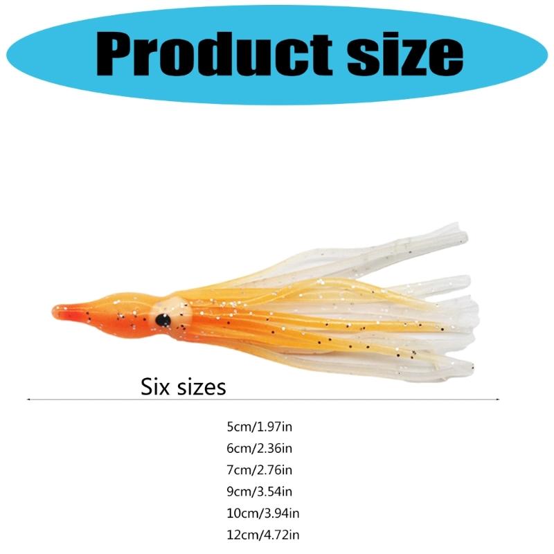 50Pcs Baits Soft Fishing Lures Squid Skirts 5-12cm Artificial Baits Glow Trolling Skirt Lures Saltwater Fishing Baits