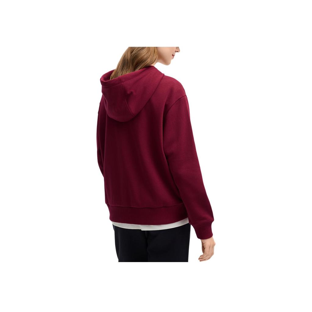 Fila Fashion Casual Fleece Hooded Sweatshirt Women Tops Rose-Red F11W519218FWI
