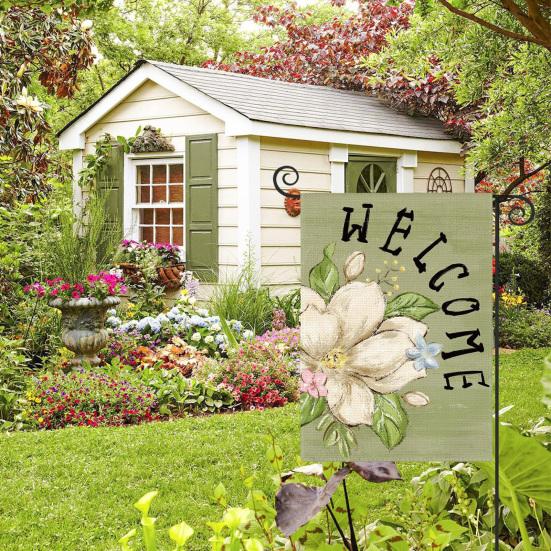 Double-Sided Garden Flag for Porch 12x18 Inch Fade-Resistant Spring Floral Butterfly Print Decorative Flag for Outdoor Yard Patio Mailbox Seasonal
