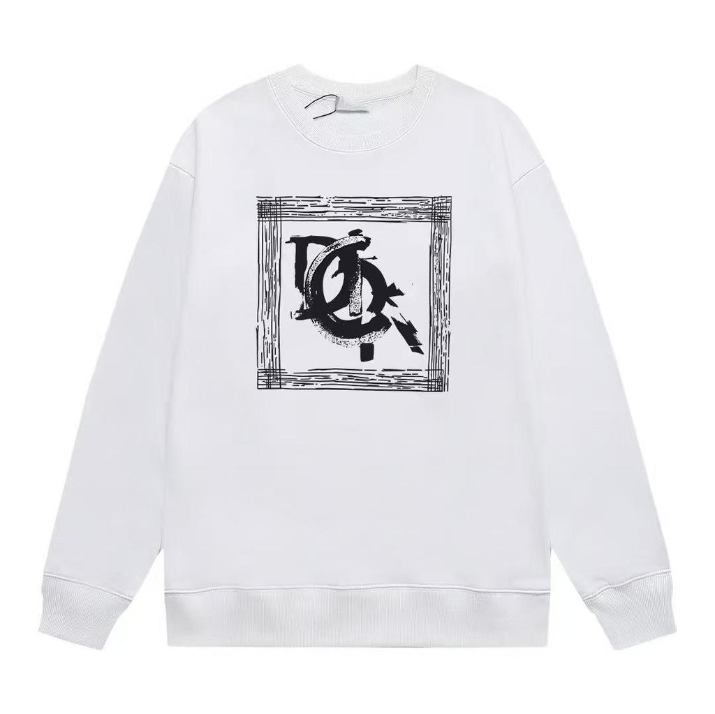 DO Marka Sonbahar/Kış Unisex 420g Harf Baskılı Bisiklet Yaka Kapüşonlu Sweatshirt - Yeni Gelen