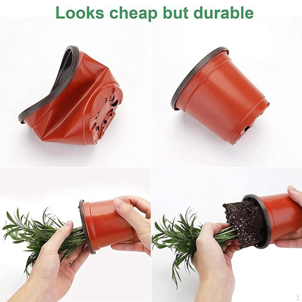 10 Pieces Plant Nursery Pots Planting Containers Cups Durable Pot Lightweight Soft Transparent