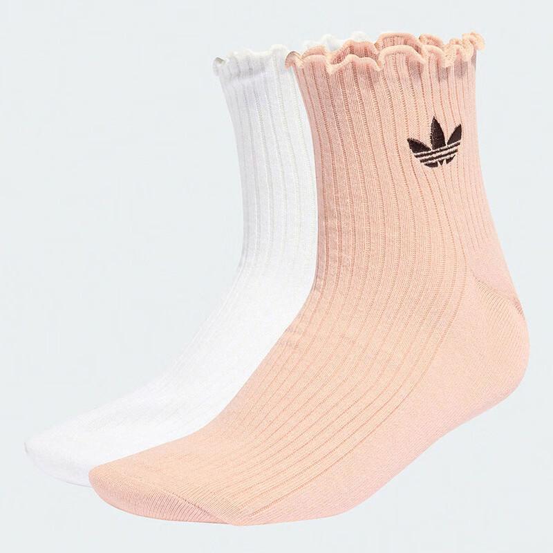 Adidas Originals Women s Ruffle 1/4 Ankle Socks 2-Pack S