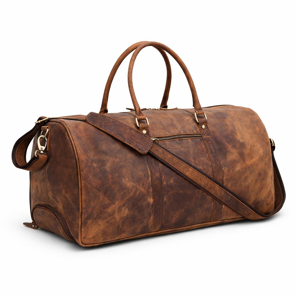 Handmade Leather Trolley Duffel Bag Mens Travel Duffel On Wheels Carry On Cabin Luggage Overnight Duffel Christmas Gift for Men and Women