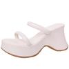 French thick-bottomed wedge fairy style slippers, wear summer new thick heels with skirts, cool slippers
