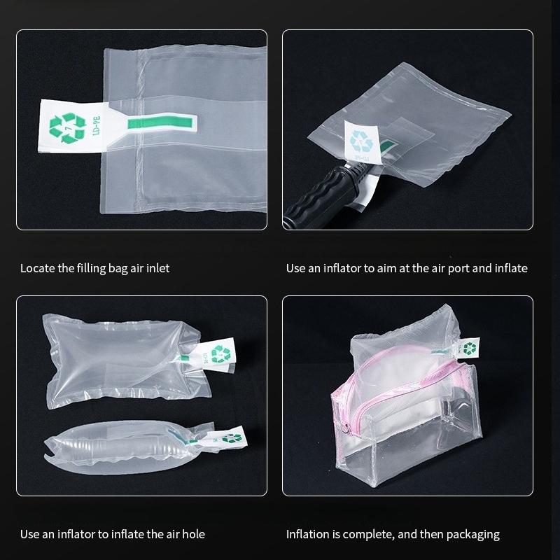 100pcs Nylon Material Inflatable Pouchs Express Packaging Filled with Air Column Bags Buffer Air Bags Anti-collision Fragile Product Protection Pad