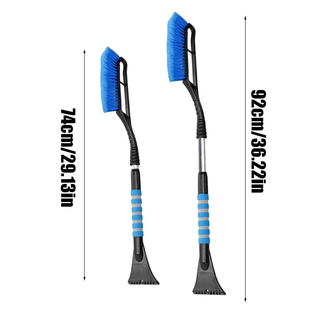 2-in-1 Car Windshield Snow Shovel Ice Scraper 36-inch Extendable Shovel Detachable Windshield Scraper With Bristle Head