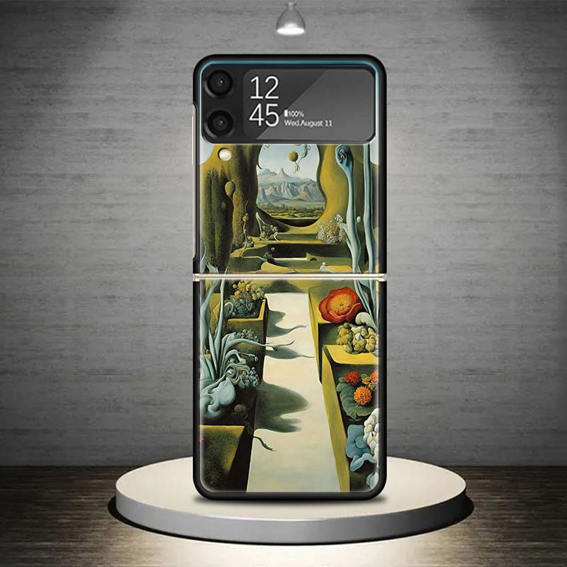 Salvador Dali Art Phone Case For Samsung Galaxy Z Flip 7 6 5 4 3 5G Shockproof Cover Z Flip7 Flip6 ZFlip5 Flip3 Flip4 Luxury She