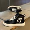 Spring and autumn high-top lace-up soft sole leather surface comfortable board shoes lightweight height-increasing casual shoes