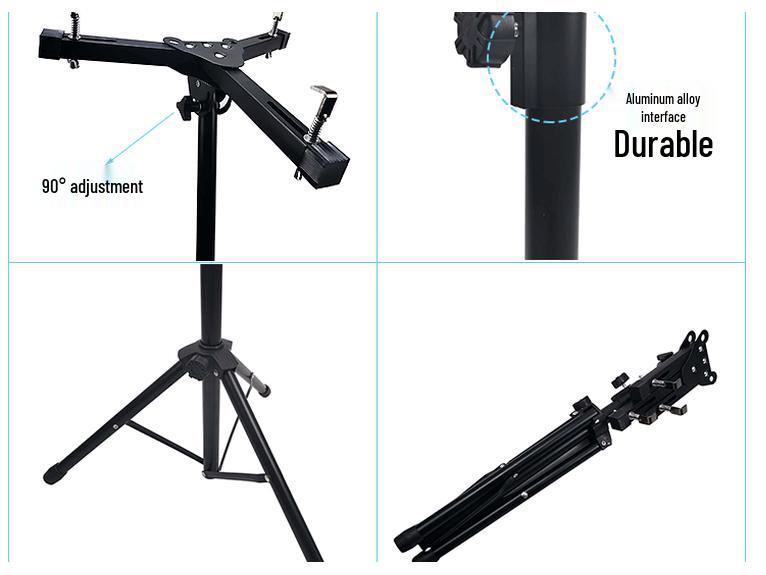 Height-Adjustable Matte Drum Rack & Stand with 11-inch/12-inch Practice Pad