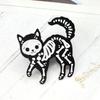 Creative Cat X-ray Brooch: Personalized Design with See-through Bone Detail