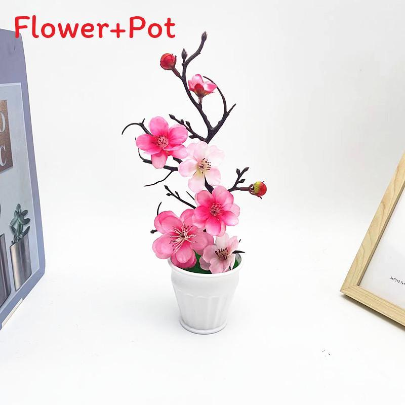 Prunus Realistic Plastic Mume Plant Bonsai Living Room And Office Decorations