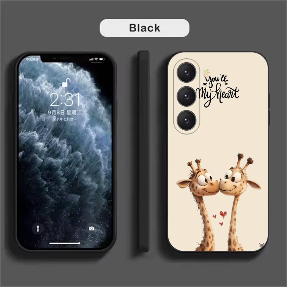 Striped Background Giraffe Phone Case For Samsung Galaxy A52 A42 A32 A22 A12 A02S A72 A73 A51 A41 A31 A21S A71 A40 A30S A20S
