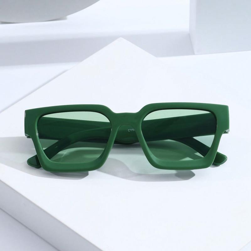1pc Men Green Plastic Modern Simple Style Fashion Glasses For Daily Life Street-Photography Musical Festival Vacation Outfits Decoration