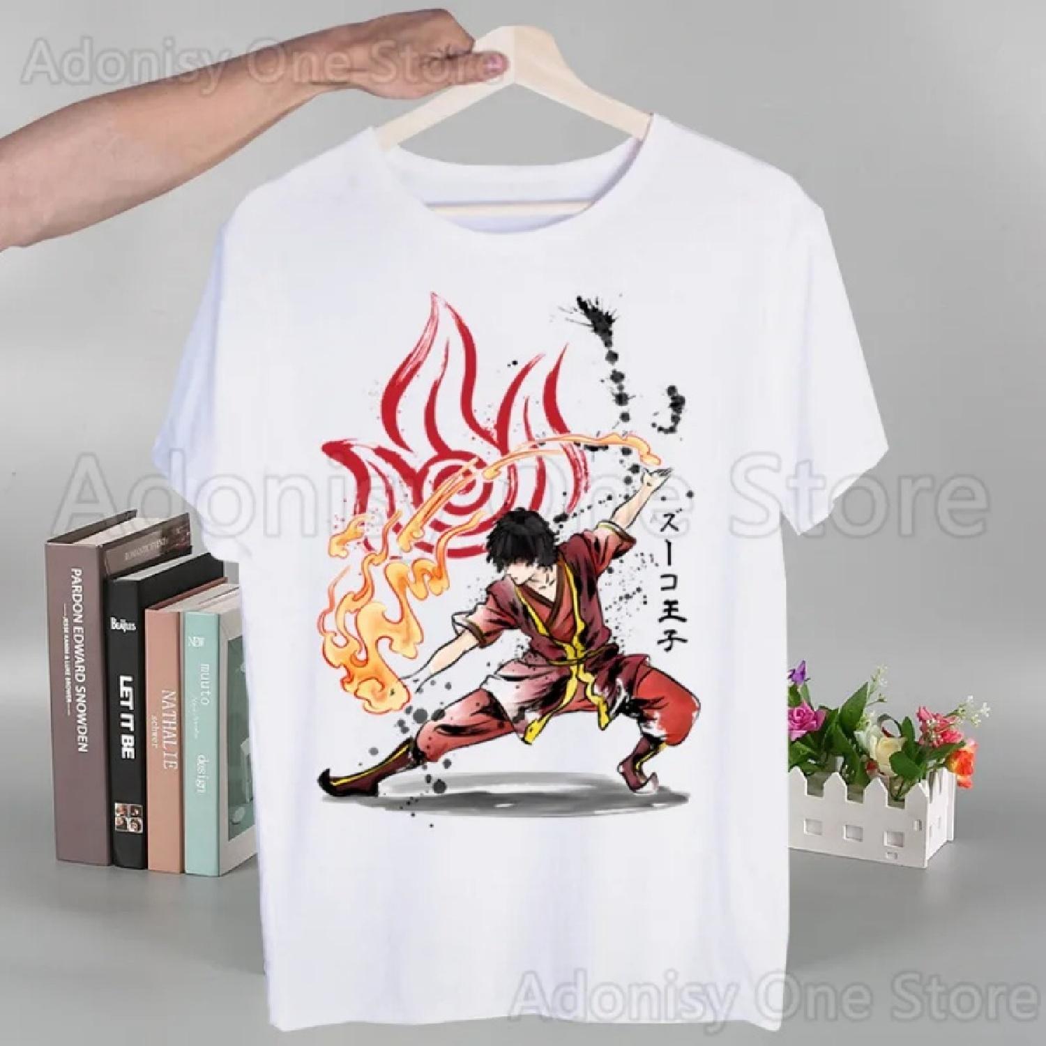 Avatar The Last Airbender Kawaii Anime Appa T Shirt Men New Casual Short Sleeve Tshirt Homme Manga Unisex T-shirt Tees XXXXXL белый