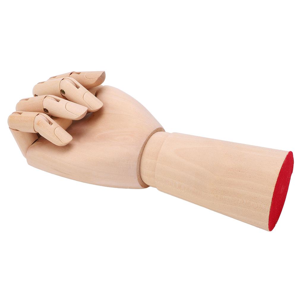 Wooden Hand Model Flexible Fingers Posable Durable Wood Widely Used Wooden Mannequin Hand for Sketching Display