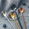 European 304 Stainless Steel Dessert Spoon, Creative Long-handled Coffee Stirring Spoon, Round Head Spoon, Fruit Yogurt Spoon