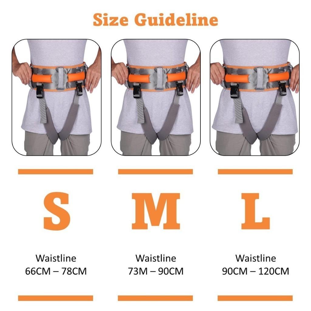 Orange Transfer Gait Belt Assist Secure Walking Device Gait Transfer Belt for Patients Ambulation Medical Supplies