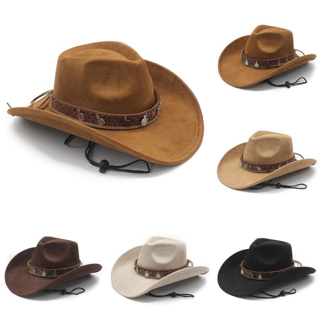 Style Dress Hat With Ethnic Embellishments And Breathable Suede Material For Festivals