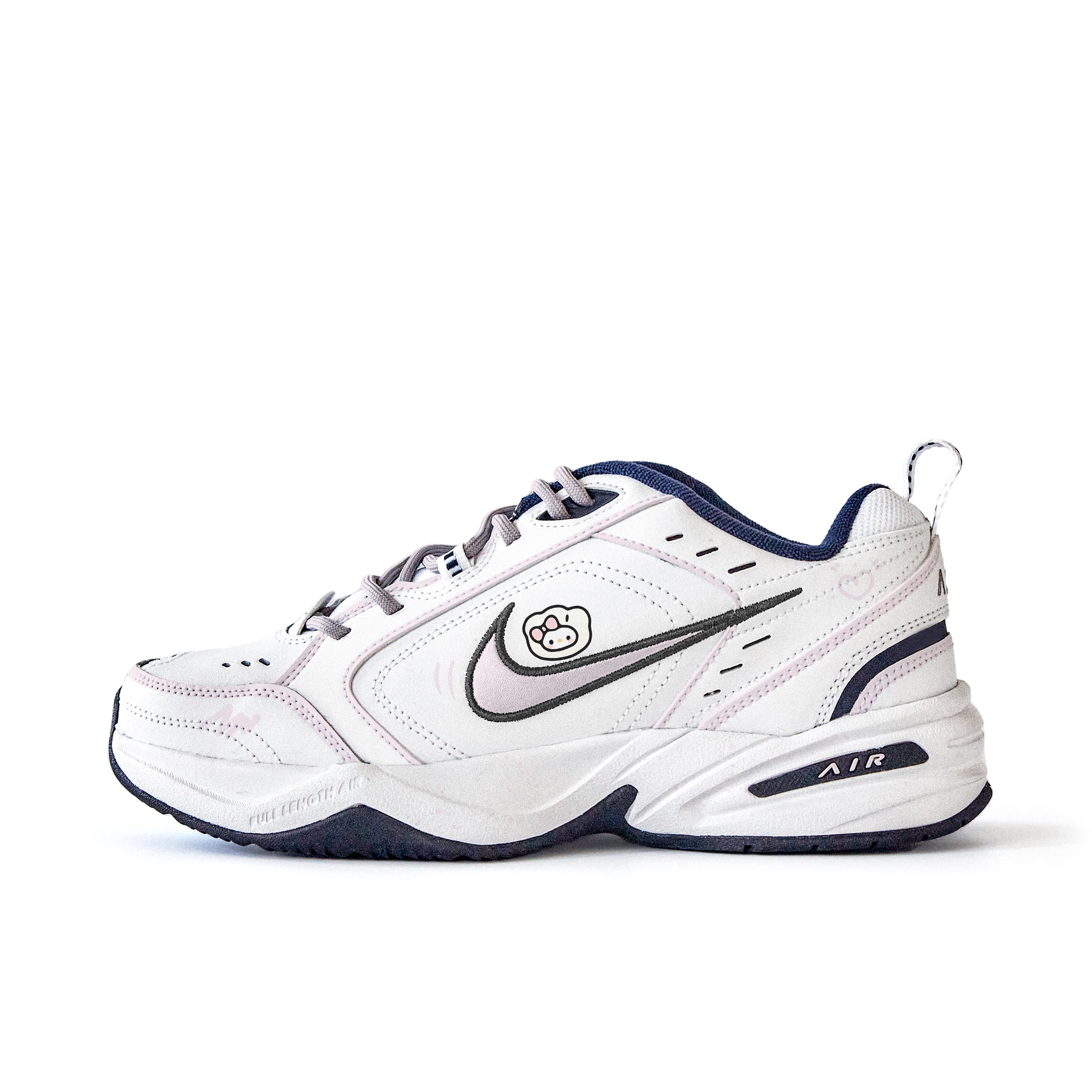 

Nike Air Monarch 4 Slip Resistant Abrasion Resistant Low top Chunky Sneakers Unisex White Pink 415445-102(Team676-) 40.5