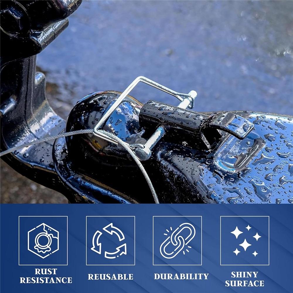 3-Pack 1/4" X 2-3/4" Square PTO Locking Pins – Carbon Steel, Zinc-Plated – For Agriculture, Lawn Equipment, Trailers – Safety Locking Pins