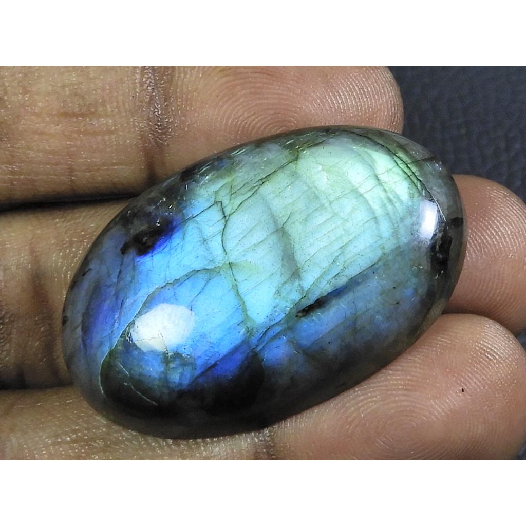 

76Cts. Natural Labradorite Blue Fire Oval Cabochon Loose Gemstone 26X40X08MM B-06