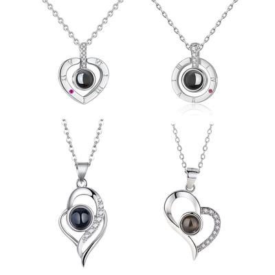 Heart Projection Photo Necklace Pet Photo Pendant Chain Pet Memorial Gift Anniversary Gift Valentine's