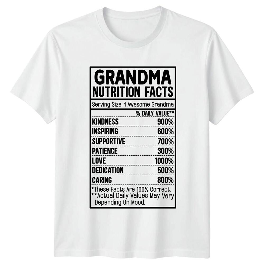 Grandma Nutrition Facts Graphic TShirt Awesome Grandma Love Family S