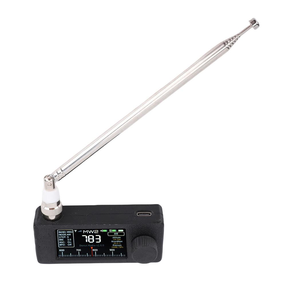 SI4732 Radio AM FM LSB USB Transistor Radio Receiver with 1.9in Color Screen 3.5mm Hdphone   Telescopic Antennae