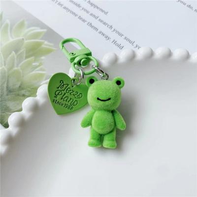 Cute Cartoon Frog Phone Lanyard Flocking Frog Phone Chain Keychain Lovely Animal Key Pendant Backpack Ornament Couple Gifts