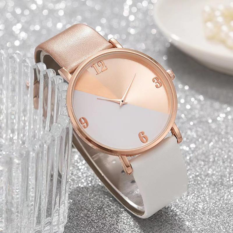 

Женские двухцветные наручные часы Geneva Matching Ultra-thin Quartz Wristwatches No