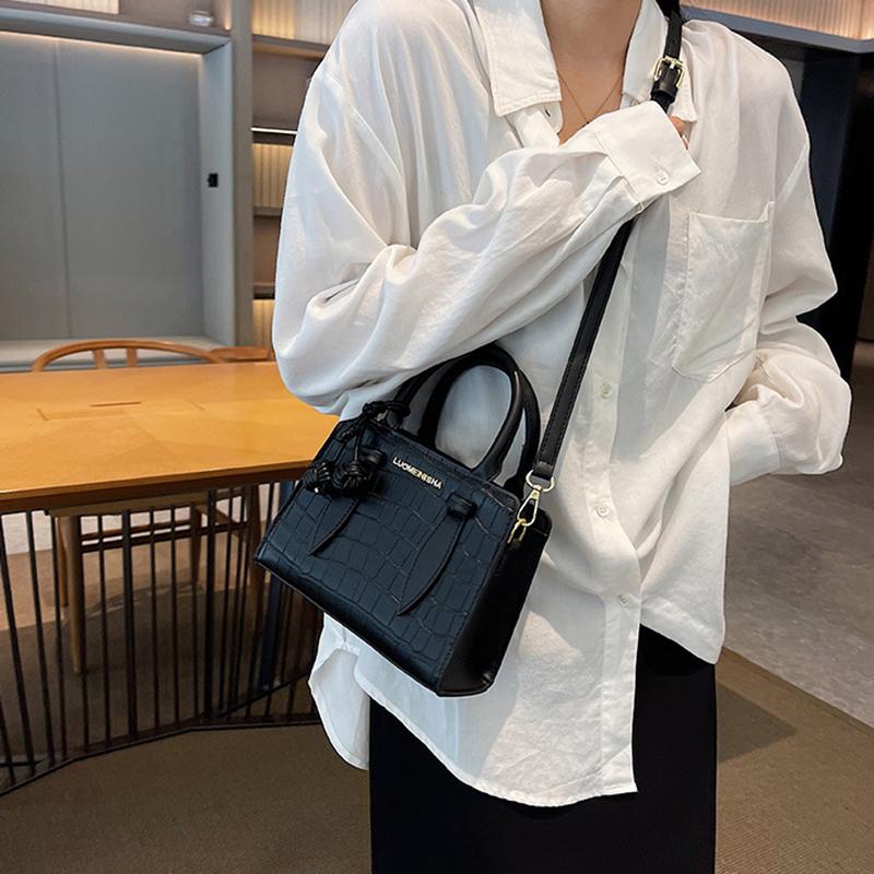 Τσάντα χειρός με πέτρινο μοτίβο, μοντέρνα μικρή τετράγωνη τσάντα, δημοφιλής γαλλική τσάντα ώμου με έναν ώμο