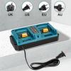 Replacement 18V DC18RD Dual Ports Battery Charger for Makita 18V Lithium Battery BL1830 BL1840 BL1850 BL1850B EU/US/UK/AU Plug