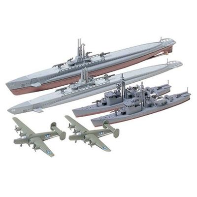 Tamiya 1/700 Waterline No.903 US Gato-class Japanese 13th Sub 2 Ships Plastic Model 31903 Gray, Red